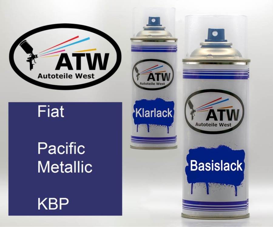 Fiat, Pacific Metallic, KBP: 400ml Sprühdose + 400ml Klarlack - Set, von ATW Autoteile West.